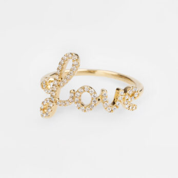 Atelier Wieland Ring ‚Love‘ Gelbgold 750 mit Diamanten