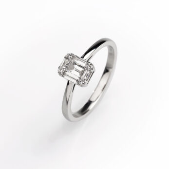 Atelier Wieland Ring in Weißgold 750 mit Baguette-Diamanten, Referenz YI3245DWR9-W