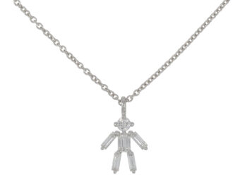 Baby-Boy Collier in Weissgold 750/- mit Diamanten